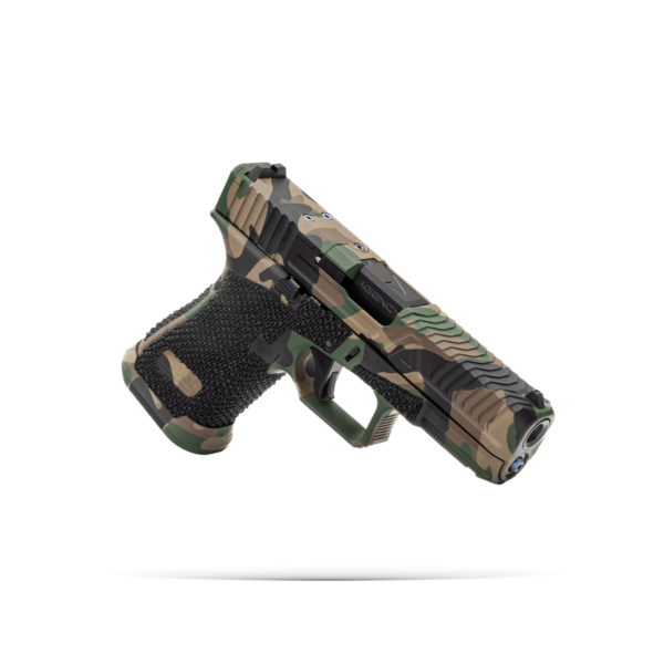 A14066 Glock 19 Gen5 Gavel Slide M81, Aggressive Stipple M81 2-Tone, ML DLC