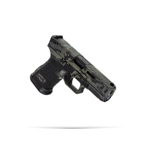 A14060 Glock 19 Gen5 Peacekeeper Slide Black Multicam, Aggressive Stipple 2-Tone, ML DLC